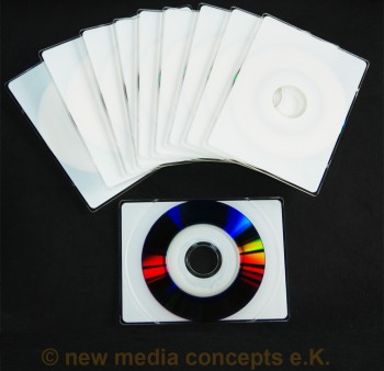 10 DVD CarDs 600 MB, weiß printablemit PP Hülle