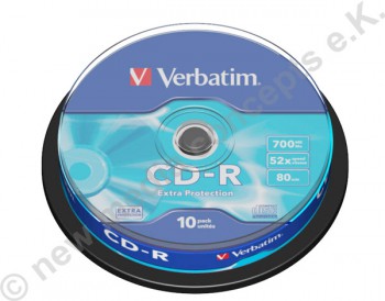 10 Verbatim CD-R Extra Protection 700 MB Cakebox