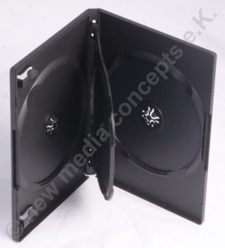 1 DVD Boxen schwarz mit Klapptray für 3 CD oder DVD mit Booklethalterung