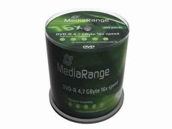100 MediaRange DVD Rohlinge, DVD-R 4,7 GB 16x Cakebox