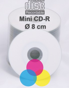 10 Mini CD-R Mini CD Rohlinge 200 MB, gebrannt und farbig bedruckt