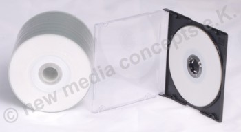 Mini CDs Inkje Oberfläch 50 Stück +Slimboxen Tray Transparent