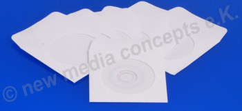 25 Papierstecktaschen mit Sichtfenster und Klebelasche für Mini 8 cm Disc