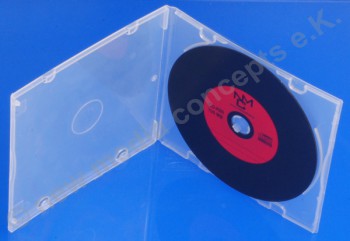 1 PP Slimbox voll transparent mit Außenfolie und Booklethalterung