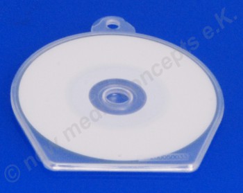 100 PP-Shell Box Mini CD 8cm, transparent mit Abheftlochung