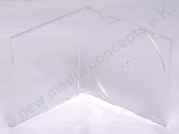 200 Slimcase Jewelbox 5,2 mm für eine CD und DVD 120mm, Tray transparent  clear