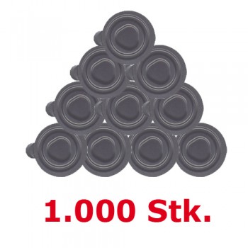 1.000 Kunststoff Klebepunkte für CDs / DVDs<br>in SCHWARZ
