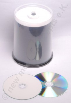 CD-R 80min/700 MB 52x weiß printable, vollflächig NMC 100 Stück