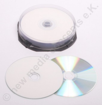 CD-R 80min/700 MB NMC 52x weiß printable, vollflächig 10 Stück