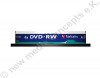 10 Verbatim DVD-RW 4x, 4,7GB, SERL Technologie, Cakebox