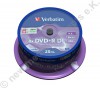 25 Verbatim DVD+R 8x, 8,5 GB, Matt Silver Surface, Cakebox