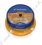 25 Verbatim DVD-R 16x Speed 4,7GB DVD-Rohlinge AZO