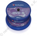 50 Verbatim DVD+R 16x Speed 4,7GB DVD-Rohlinge Matt Silver