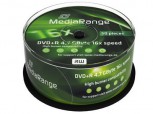 50 MediaRange DVD Rohlinge, DVD+R 4,7 GB 16x Cakebox